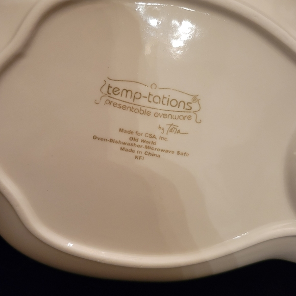 Temptations Presentable Ovenware by Tara. Green Old World Sandwich plate/mug. - Picture 7 of 7